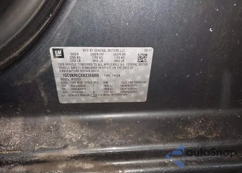 2017 Chevrolet Silverado 1500 2Lt from USA, damaged, VIN 1GCVKRECXHZ384089